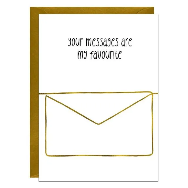 Messages Gold Foiled Greeting Card
