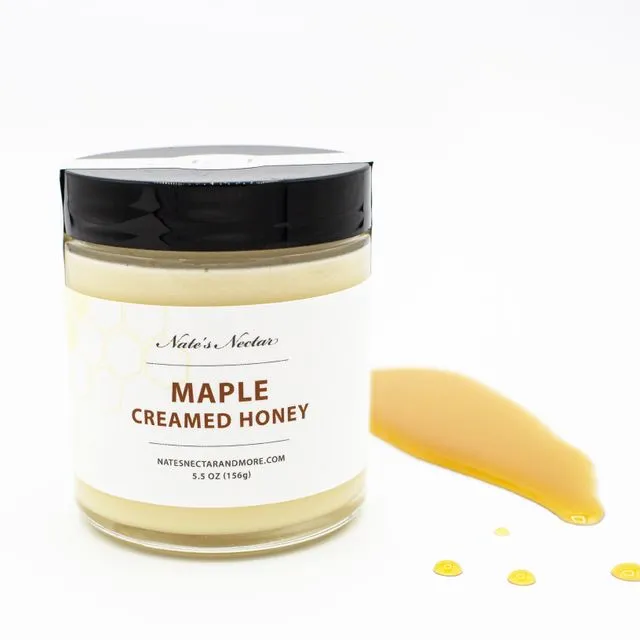 Maple Creamed Honey, 5.5 oz, Glass Jar