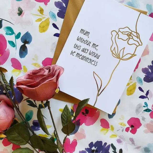 Mothers Day Gold Foiled Greeting Card