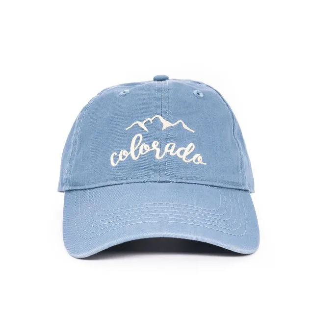 Colorado Mtn Washed Denim Dad Hat