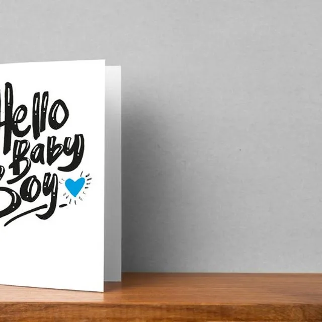 New Baby - Hello Baby Boy - Greeting Card