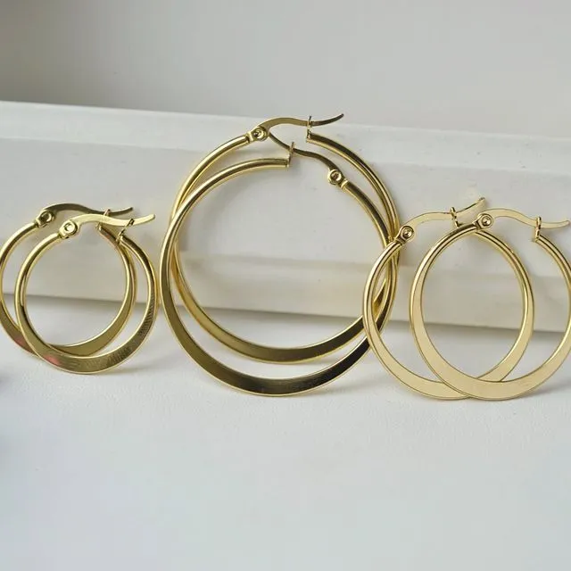 18k gold plated 40mm Hoops