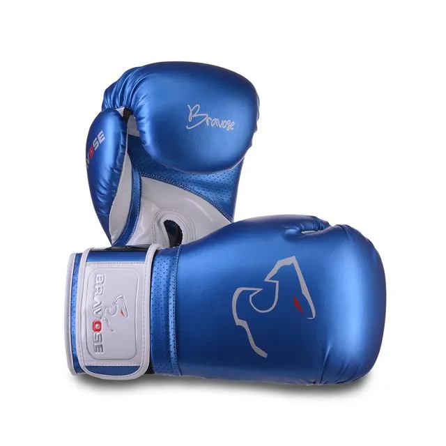 Alpha Metallic Blue Premium Quality Boxing Gloves for Bag and Sparring