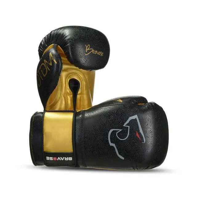 Nemesis Black and Gold Premium Quality Boxing Gloves for Bag and Sparring