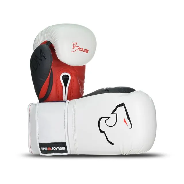 Nemesis White Premium Quality Boxing Gloves for Bag and Sparring