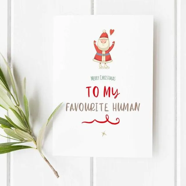 To My Favourite Human... Christmas Card