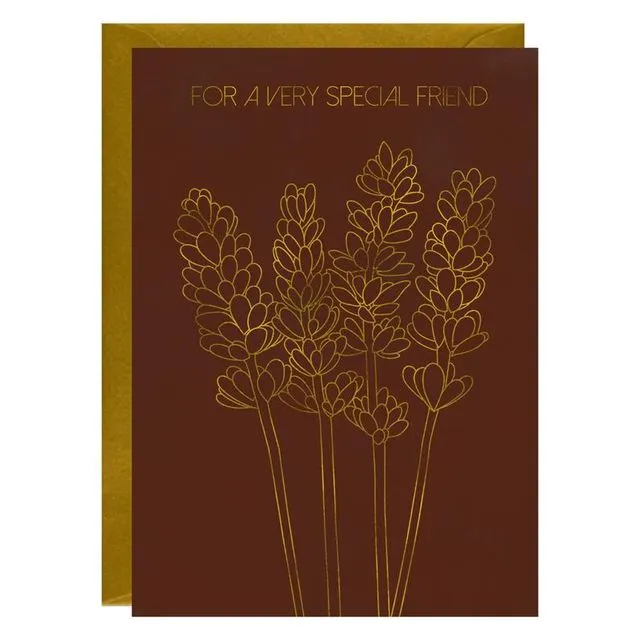 Lavender Friend Gold Foiled Greeting Card