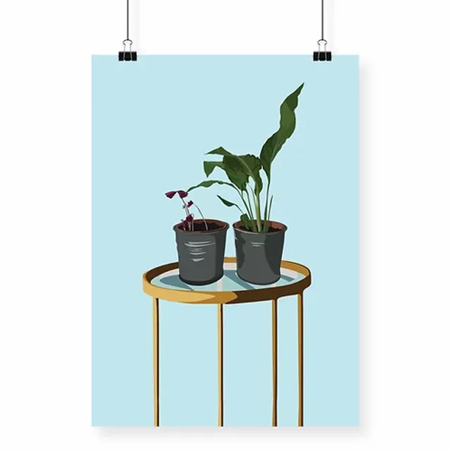 Silver Pots and Gold Table Art Print