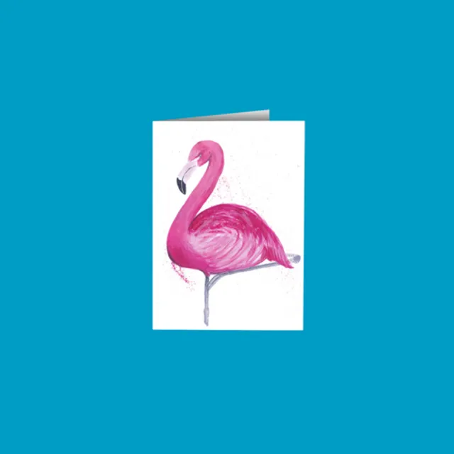 Pink Flamingo Greetings Card