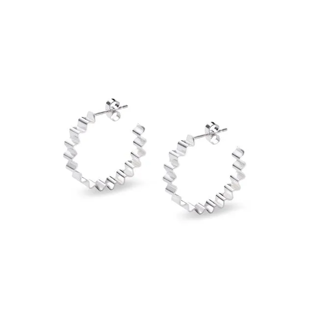 Classic Ondulée Hoops - recycled silver