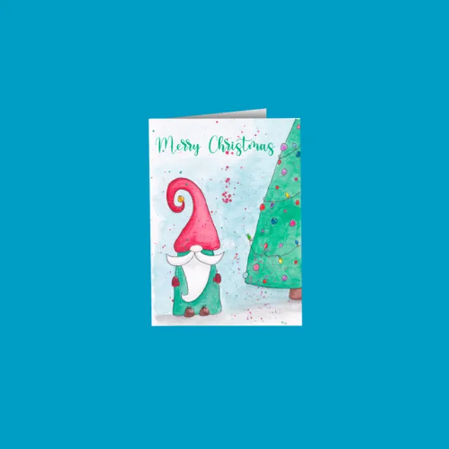 Christmas Gnome & Tree Card