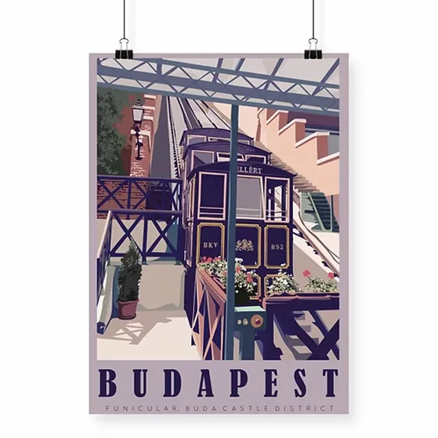 Funicular, Budapest Art Print