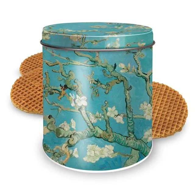Round tin Van Gogh Almond Blossom with Syrup Waffles