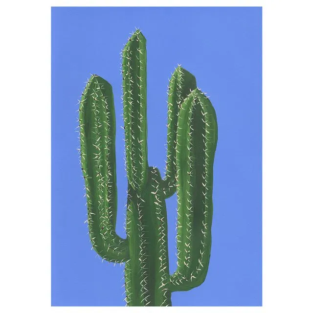 CACTUS ON BLUE Greeting Cards, pack of 6