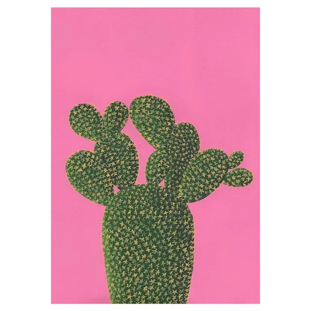 CACTUS ON PINK Greeting Cards, pack of 6