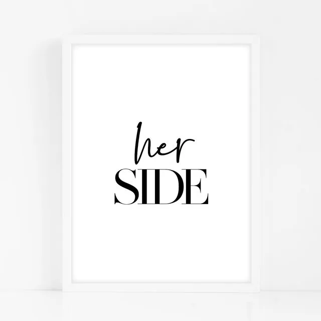 Her Side - Black Home Decor Print