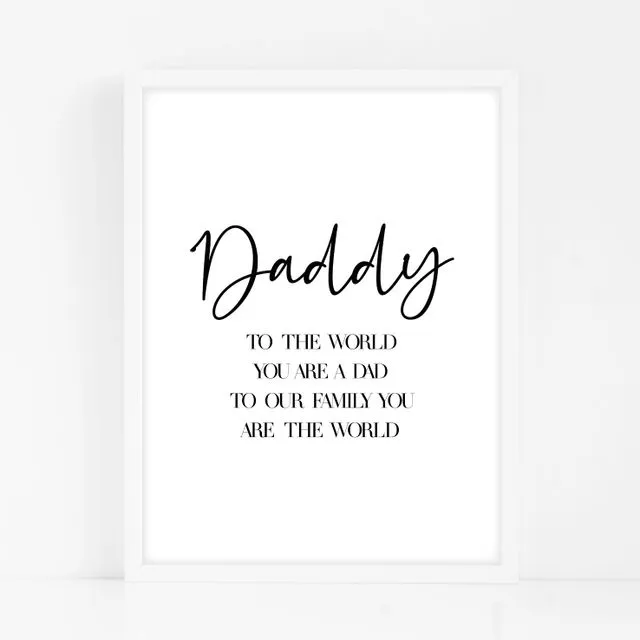 Daddy Family - Black Home Decor Print