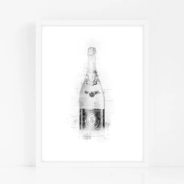 Louis Roederer Cristal Champagne - Black Home Decor Print