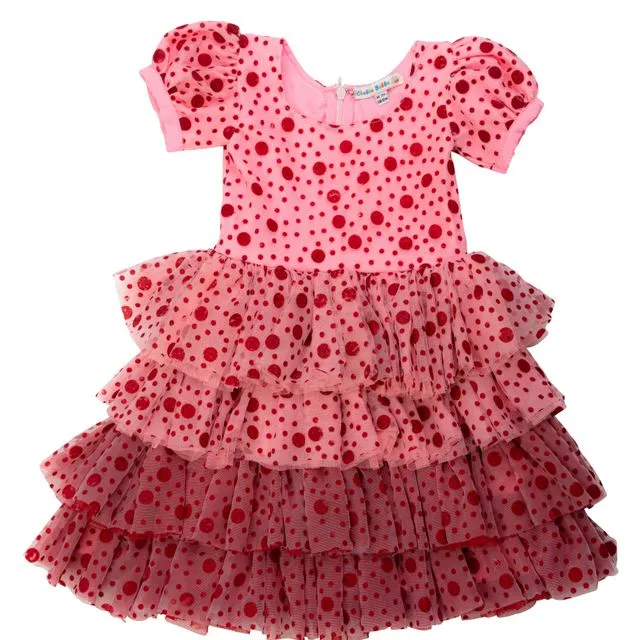 Pink and red pocadot dress