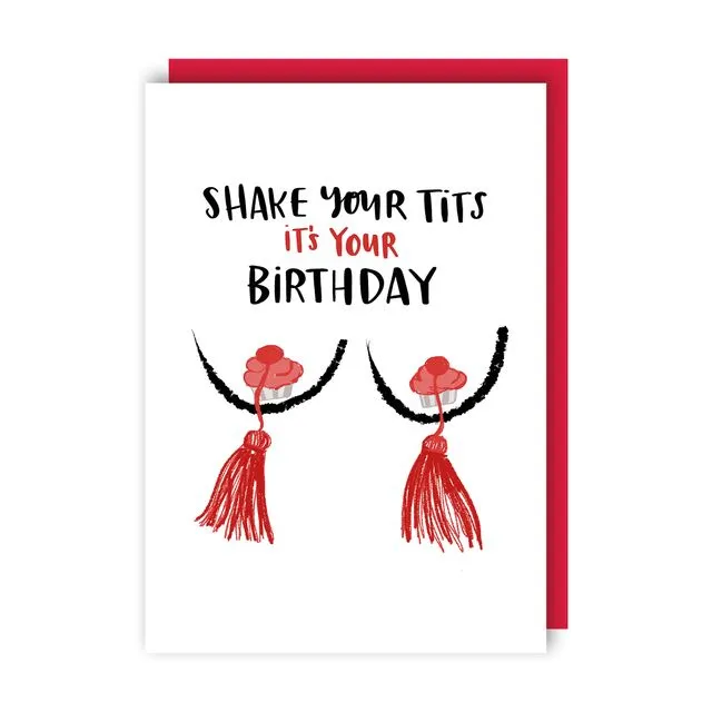 Tits Birthday Card pack of 6