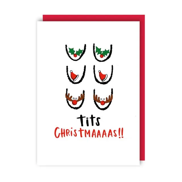 Tits Christmas Card pack of 6