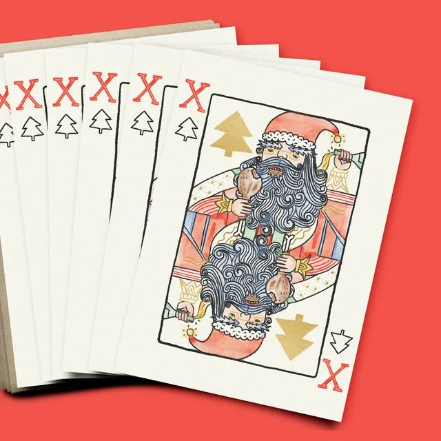 Alice Loveday x6 Cards Christmas Playing Card