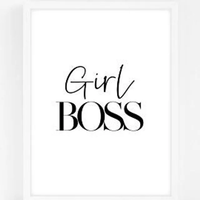 Girl Boss - Black Home Decor Print