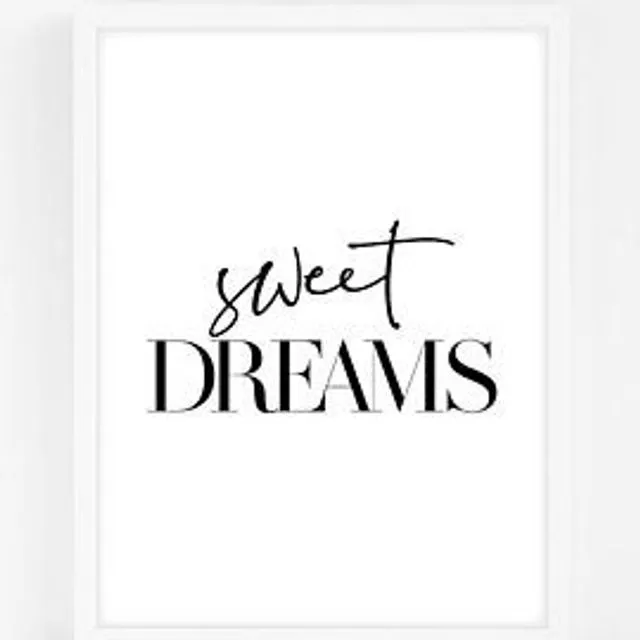 Sweet Dreams - Black Home Decor Print