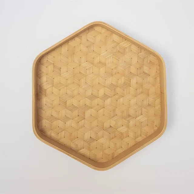 BH01 Satwastu Hexagon Bamboo Tray