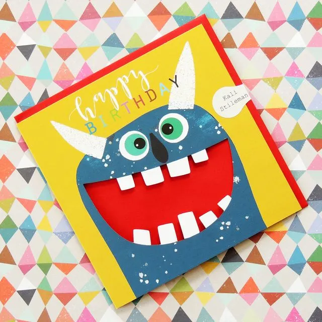 MY04 Laser Cut Monster Birthday Card