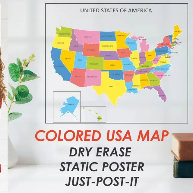 Colored USA Map