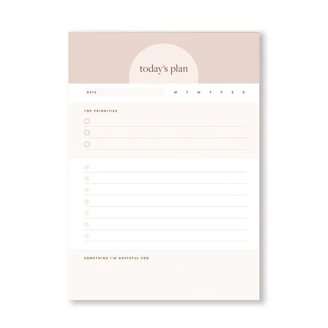 'Today's Plan' A5 Daily Planner Notepad