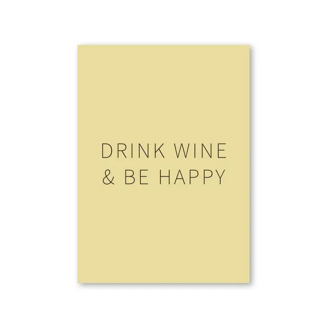Happy Wine Cards - Drink wine &amp; be happy