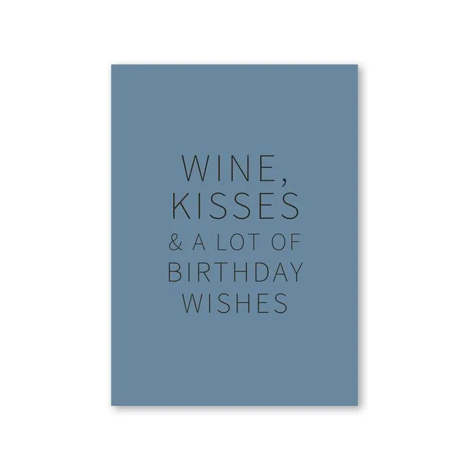 Happy Wine Cards - Wine kisses &amp; a lot of birthday wishes