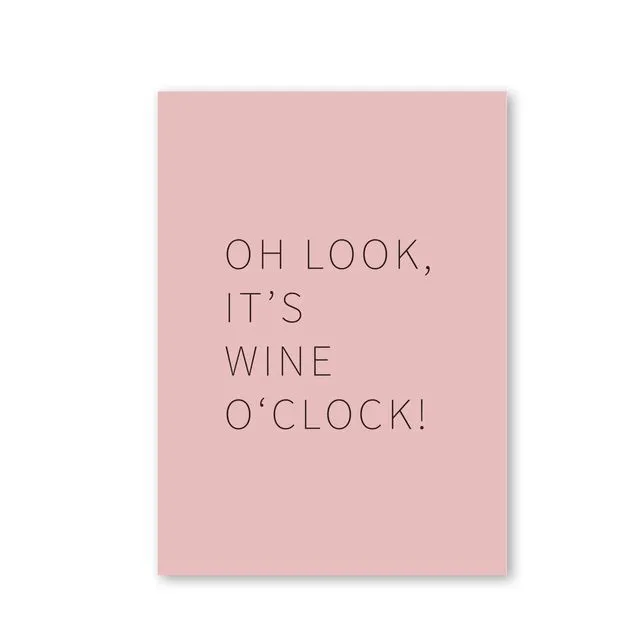 Happy Wine Cards - Oh look it's wine O'clock