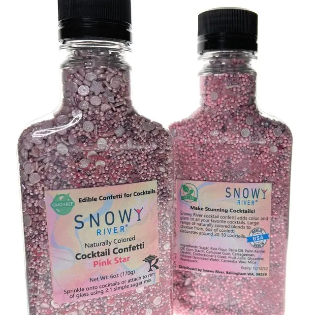 Snowy River Pink Star Cocktail Confetti (1x6oz)