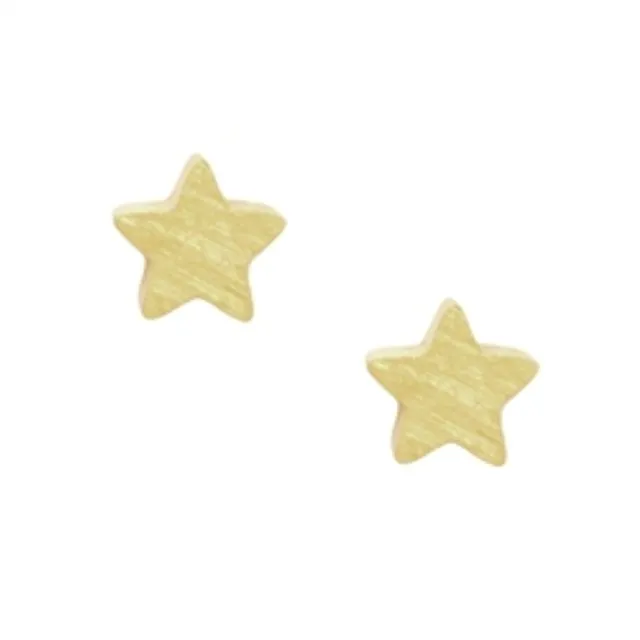 Small Star Earrings in 20K Matt Gold Plate