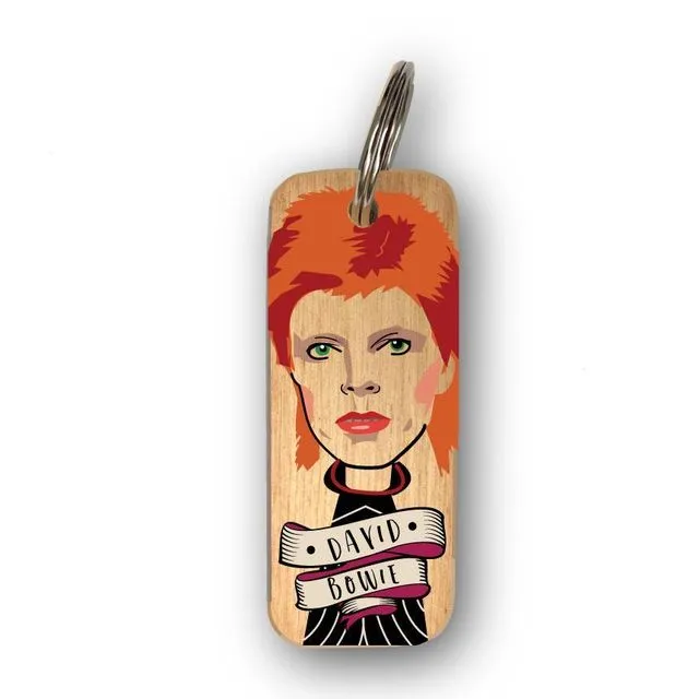 David Bowie Character Wooden Keyring - RWKR1 - Pack of 6