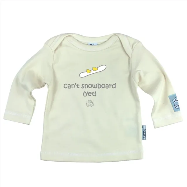 Lazy Baby Gift for Snowboarders - Can't Snowboard Yet Cream T Shirt
