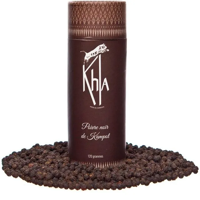KHLA - PGI Premium Black Kampot Pepper - 120g - Peppercorns - Organically Grown