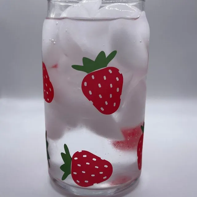 "Strawberry" Beer Can Glass Mug