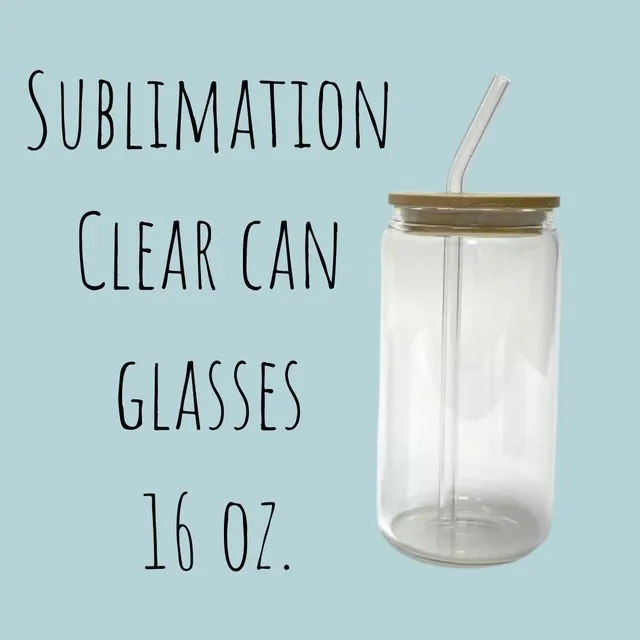 Sublimation Clear can glasses 16 oz