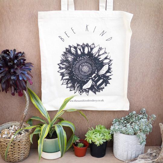 Bee Kind Natural Cotton Tote Bag
