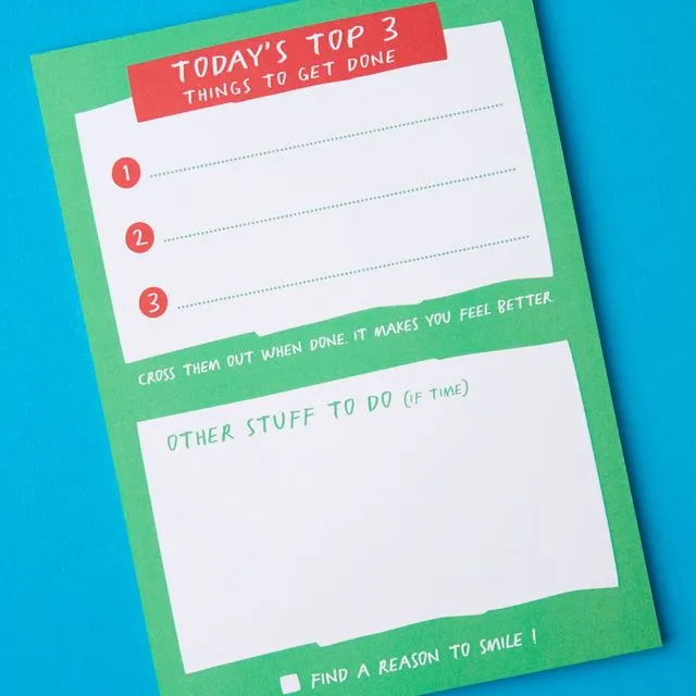 Top 3 Things to Do Notepad - A6