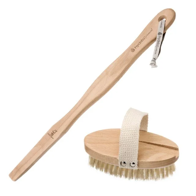 Classic Body Brush with Natural Bristles with Detachable Handle