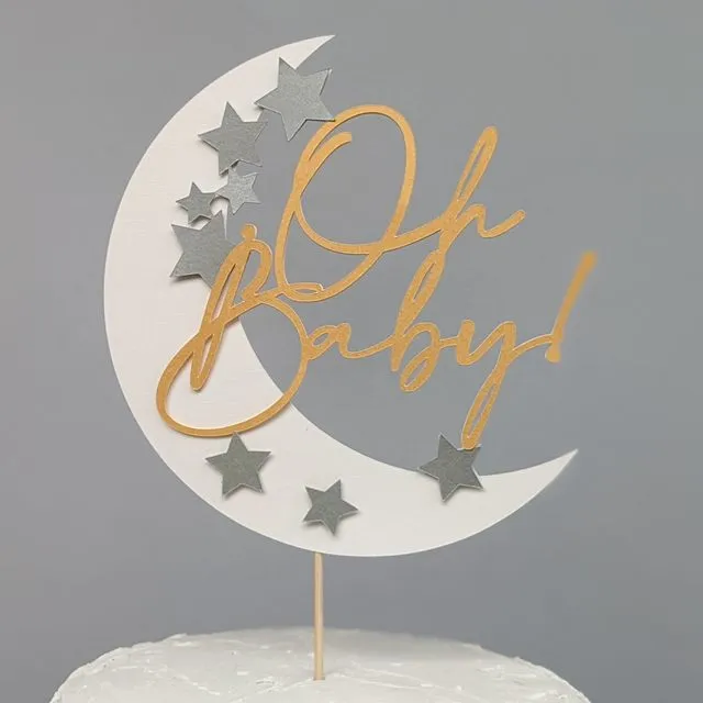 Oh Baby! Moon and Stars Cake Topper