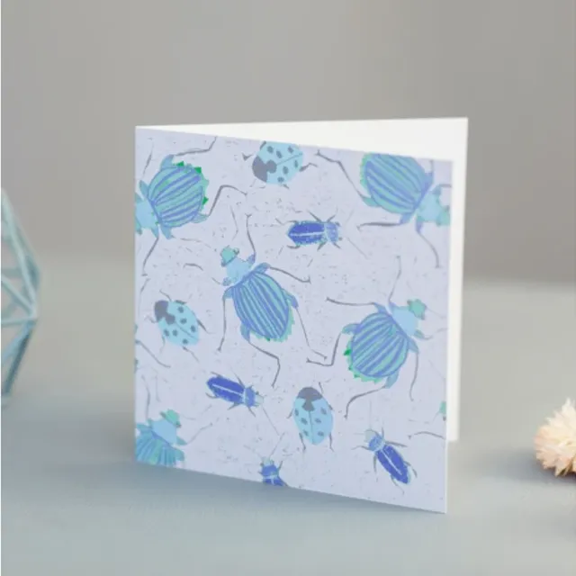 All Over Beetle Design Luxury Blank Occasion Greeting Card
