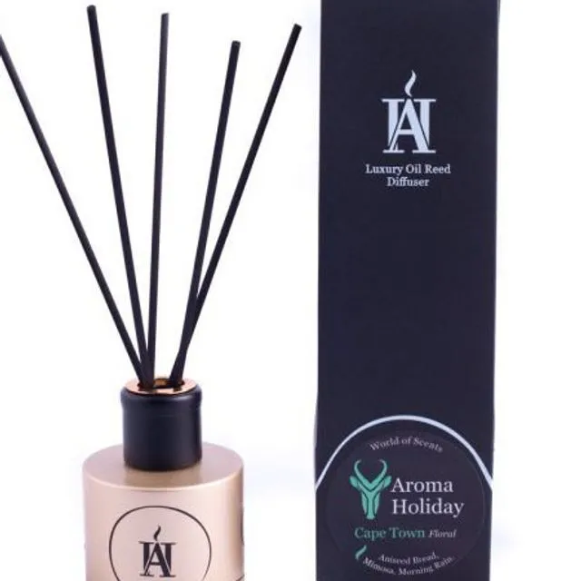 Luxury CAPE TOWN Floral Oil Reed Diffuser by Aroma Holiday UK