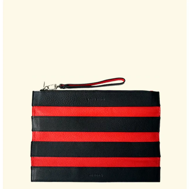 FLASH LEATHER - Black + Red