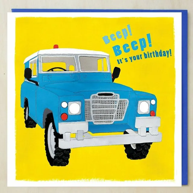 Beep! Beep! Land Rover Birthday Card (bundle of 6)